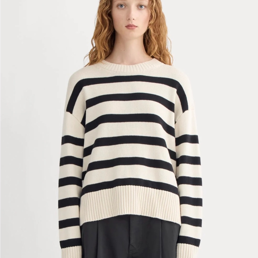 Everlane Boxy Sweater in Cotton Striped Medium